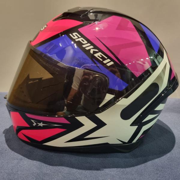 Imagem de Capacete Peels Spike 2 1st Pto Rosa Pink Brilho + Vis Fumê