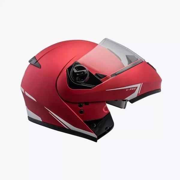 Imagem de Capacete Peels U-rb2 Vermelho Fosco Robocop + oculos Solar