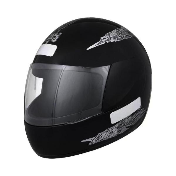 Imagem de Capacete Preto Tamanho 58 ProTork Viseira Cristal Casco Em ABS E Cinta Jugular Com Fecho Revestido Em EPS