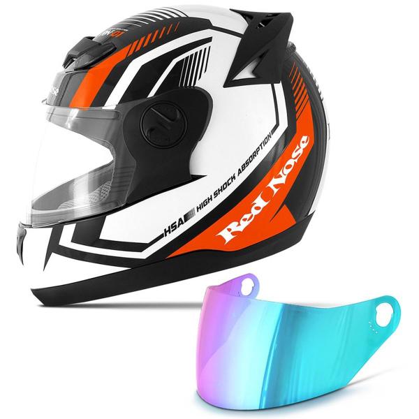 Imagem de Capacete Pro Tork Evolution G6 Red Nose Brilhante Laranja Tam. 58 + Viseira Camaleão