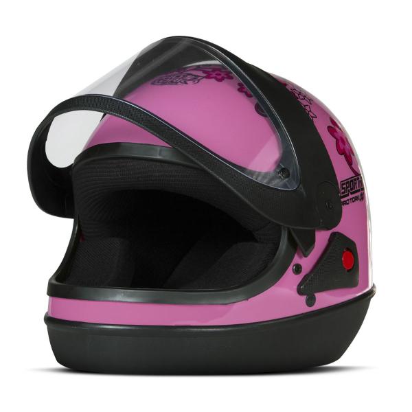 Imagem de Capacete Pro Tork Feminino Sport For Girls Rosa Fechado Barato Proteção Para Motoqueiros 56 58 60