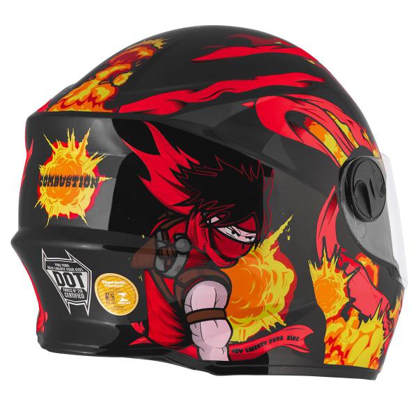 Imagem de Capacete Pro Tork Liberty Kids Combustion Infantil Fechado Moto