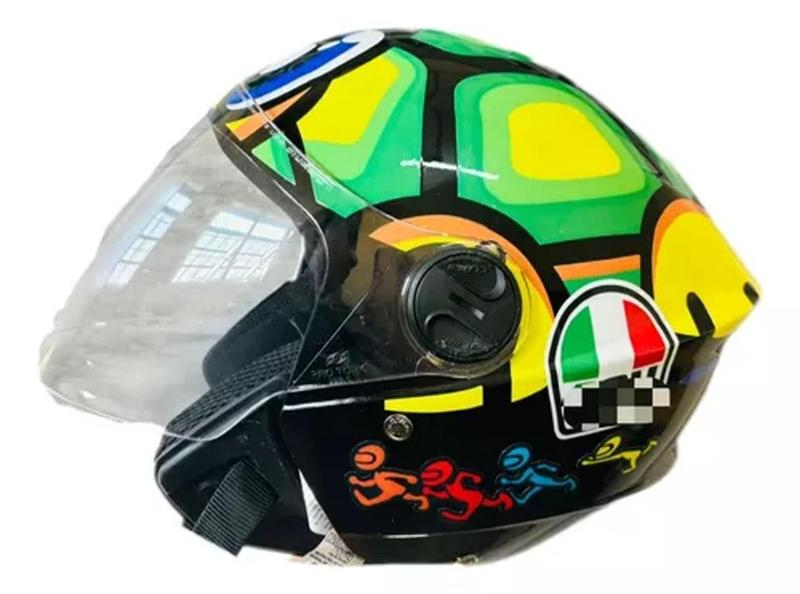 Imagem de Capacete pro tork personalizado tartaruga verde + verniz moto aberto top new liberty