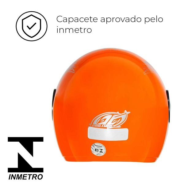 Imagem de Capacete ProTork Laranja Tamanho 56 Com Viseira Transparente Revestimento De Proteção EPS Forro Com Espuma Densidade 28