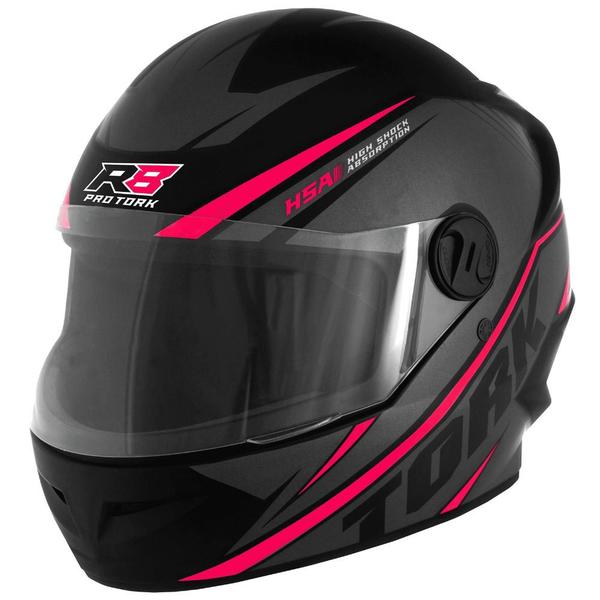 Imagem de Capacete R8 Preto e Rosa Tamanho 60 Pro Tork - CAP-569CZRS