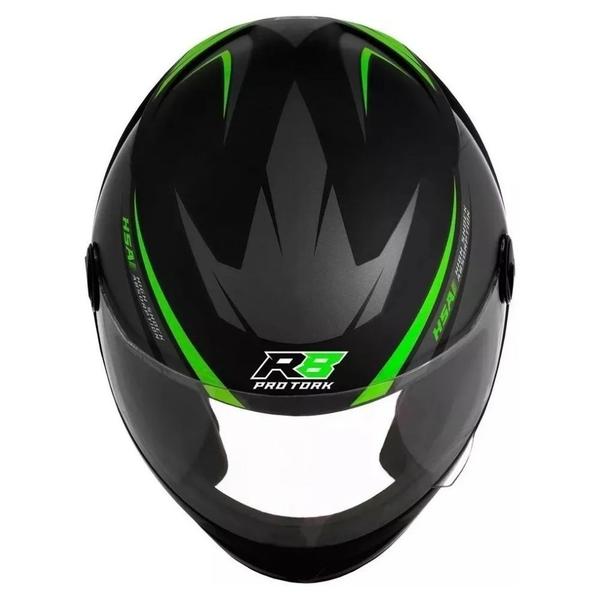 Imagem de Capacete R8 Preto e Verde Tamanho 56  Pro Tork - CAP-567CZVD