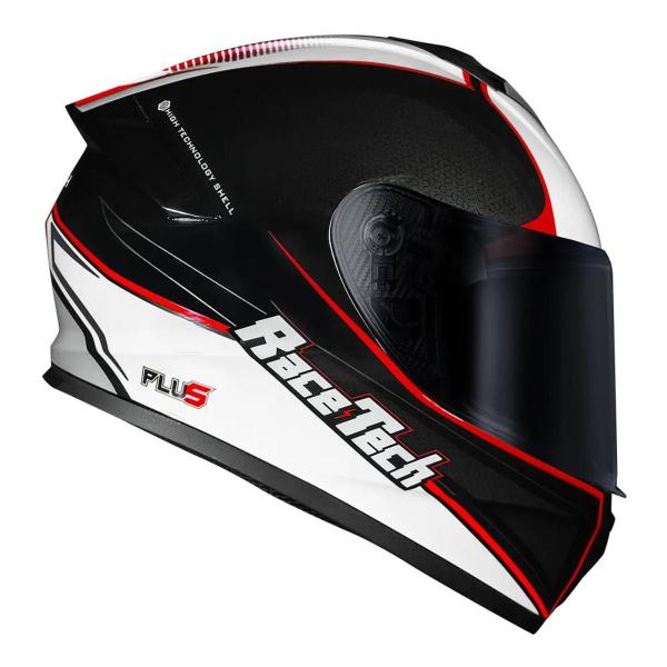 Capacete Race Tech Hit Plus Preto E Branco - Geral