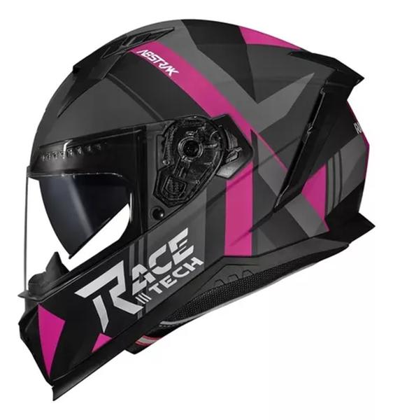 Imagem de Capacete Race Tech lançamento Óculos Interno Tech Volt Black Pink Original