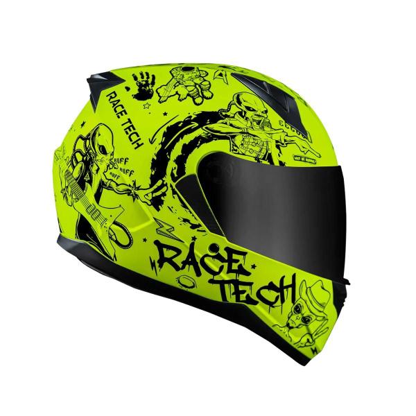 Capacete Race Tech Sector Sky Music Amarelo Neon - Geral