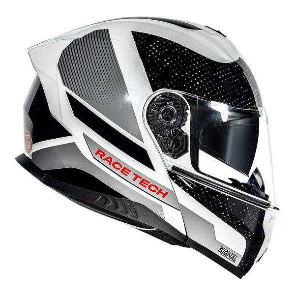 Capacete Race Tech Signal Gear Preto /Branco