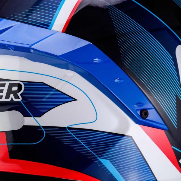 Imagem de Capacete Racer1 Rc1 Icone Azul Branco Vermelho