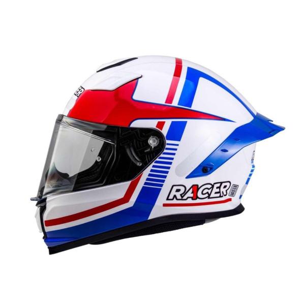 Imagem de Capacete Racer1 Rc1 Nava Branco Azul Vermelho