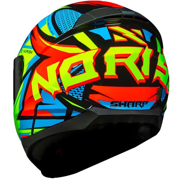 Imagem de Capacete Razor Sharp Azul Amarelo Brilhante Norisk