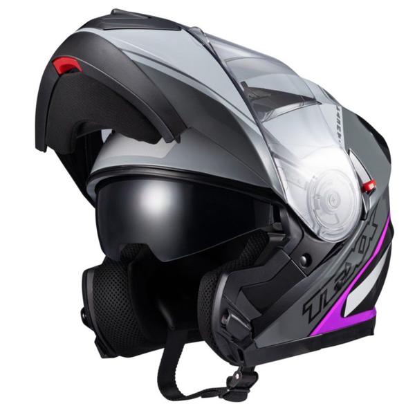 Imagem de Capacete Robocop Articulado Texx Gladiator V3 Makan Rosa