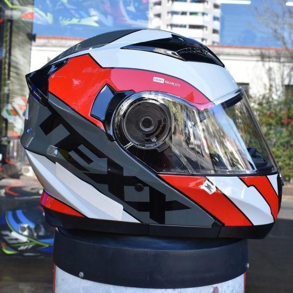 Imagem de Capacete Robocop Articulado Texx Gladiator V3 Reisen Vermelh