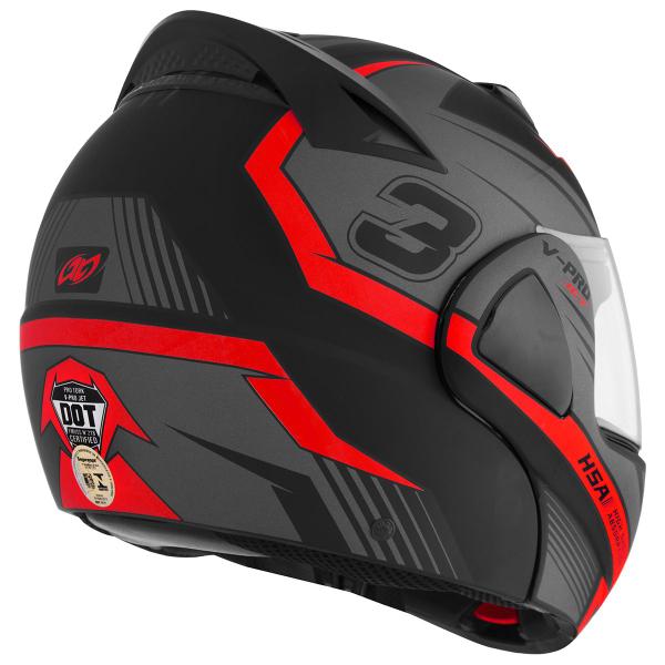 Imagem de Capacete Robocop Escamoteável Pro Tork V-pro Jet 3 Masculino Feminino