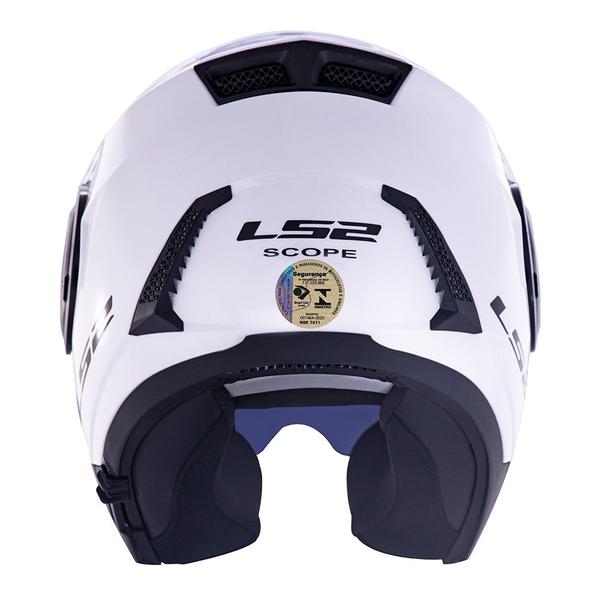 Imagem de Capacete Robocop LS2 Scope Monocolor Branco Brilhante Escamoteavel Articulado