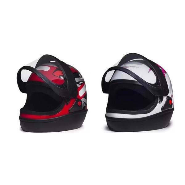 Imagem de Capacete San Marino Automático Moto Masculino Vermelho Feminino Branco