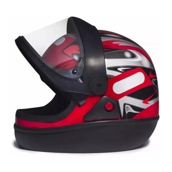 Imagem de Capacete San Marino Automático Vermelho Mais Narigueira Big Viseira Extra