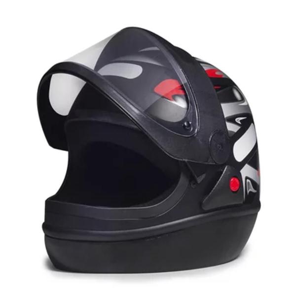 Capacete San Marino Grafic Preto Fosco Mais Viseira Fumê e Adesivo Preto Imagem de Capacete San Marino Grafic Preto Fosco Mais Viseira Fumê e Adesivo Preto