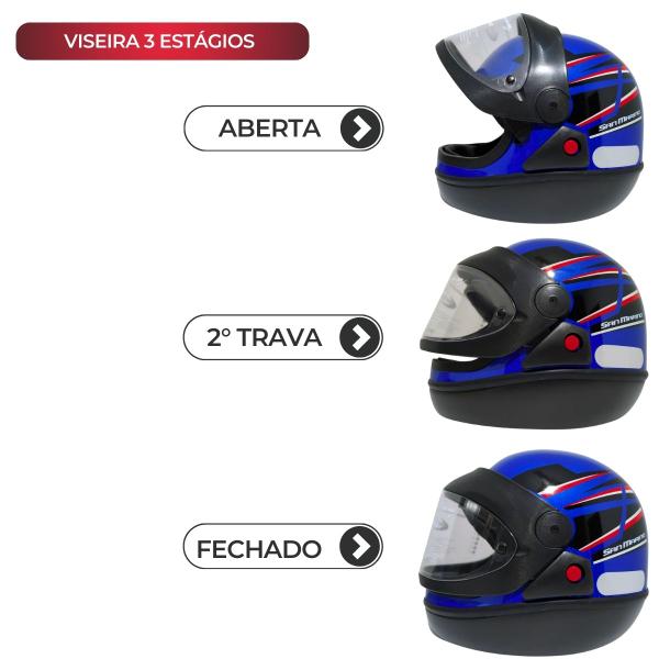 Imagem de Capacete San Marino Titanium Original Automatico Taurus Azul