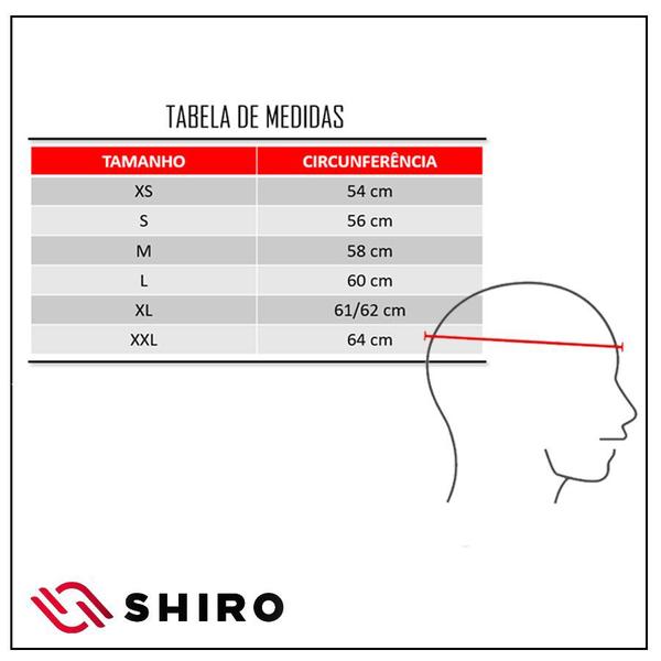 Imagem de Capacete Shiro Integral Strada com Óculos Interno SH-600 Elite Preto Fosco e Laranja