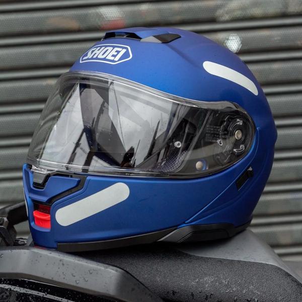 Imagem de Capacete Shoei Neotec 3 Carbono Robocop Azul Fosco Moto