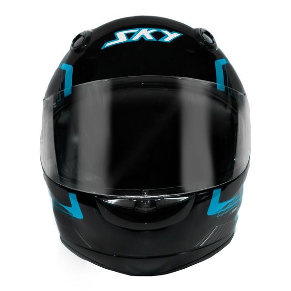 Imagem de Capacete sky gamma preto brilho transf azul 56