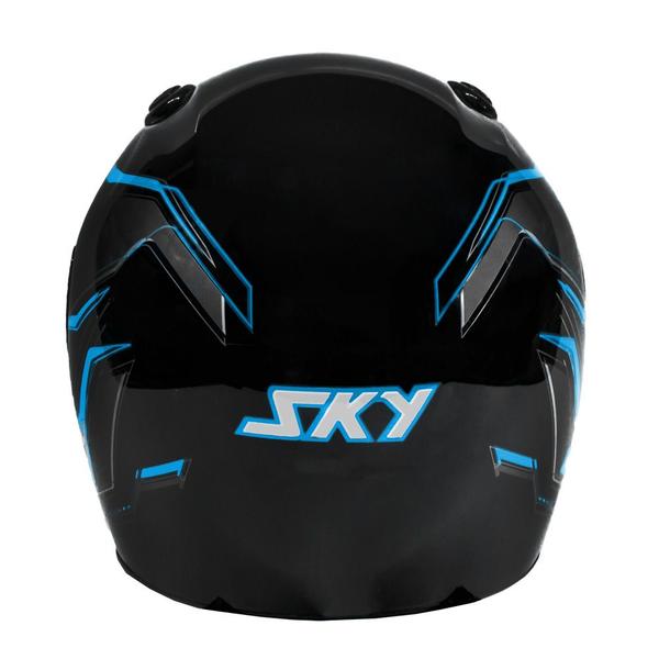 Imagem de Capacete Sky Gamma Preto Brilho Transf Azul 58