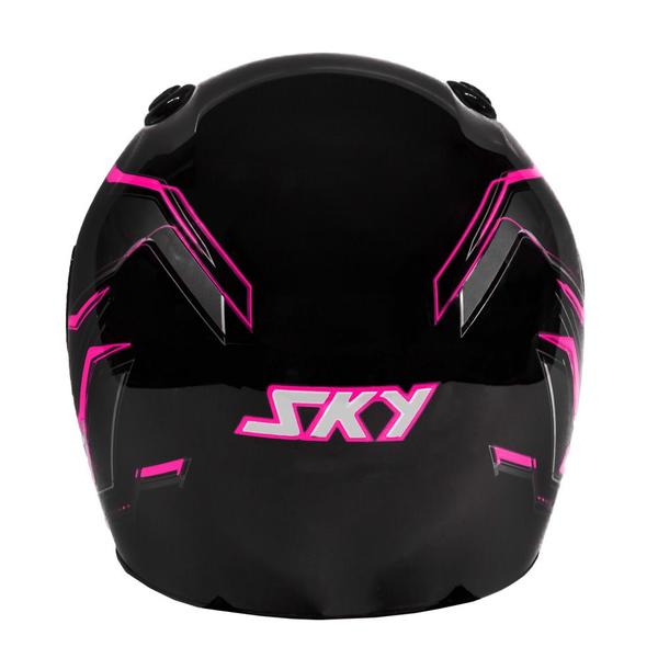 Imagem de Capacete Sky Gamma Preto Brilho Transf Rosa 58