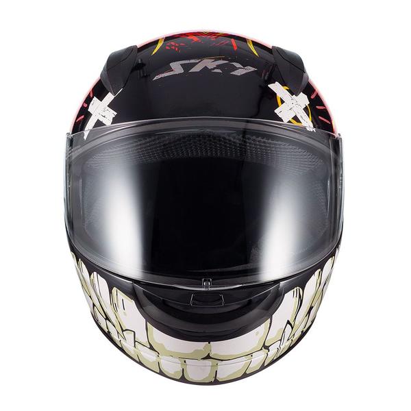 Imagem de Capacete Sky Two Chaos Preto Brilho Transf Laranja 58