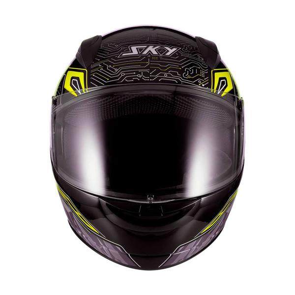 Imagem de Capacete sky two cyber snake preto brilho transf amarelo 60