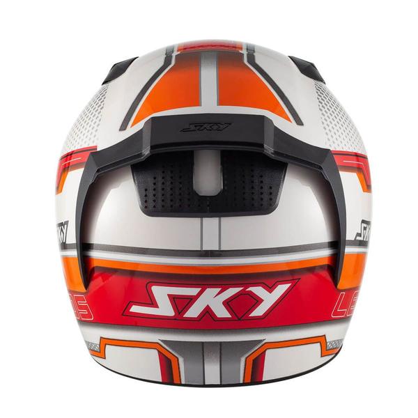 Imagem de Capacete Sky Two Legends Branco Brilho Transf Laranja 62