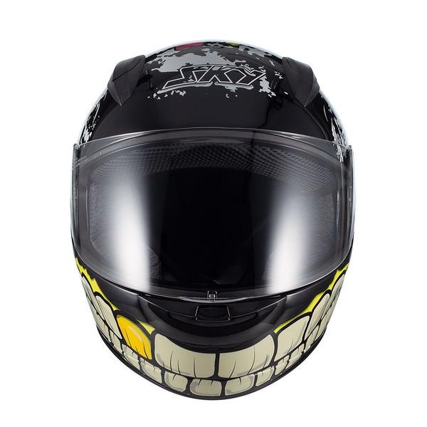 Imagem de Capacete Sky Two Zombie Preto Brilho Transf Verde 60