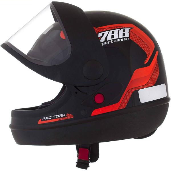 Imagem de Capacete Sport Moto 788 Preto e Laranja Tamanho 58 Pro Tork - CAP-495LR