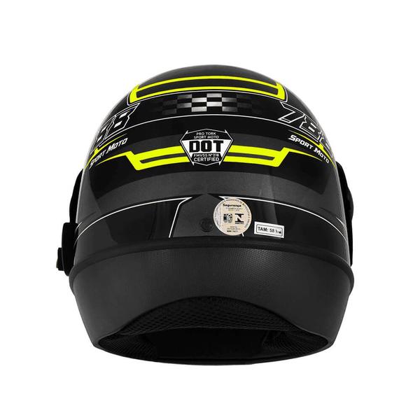 Imagem de Capacete Super Sport Moto Grafite e Amarelo Fundo Grafite Tamanho 58 Pro Tork - CAP-632GRAM