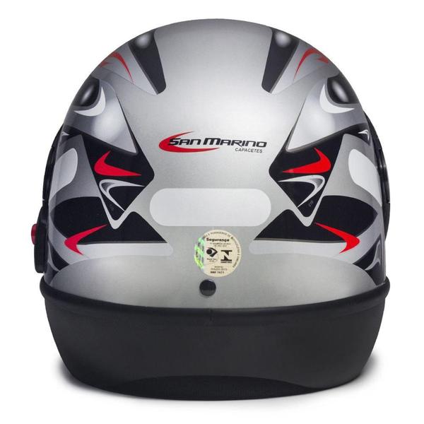 Capacete Taurus San Marino Grafic Prata tamanho 60 Imagem de Capacete Taurus San Marino Grafic Prata tamanho 60
