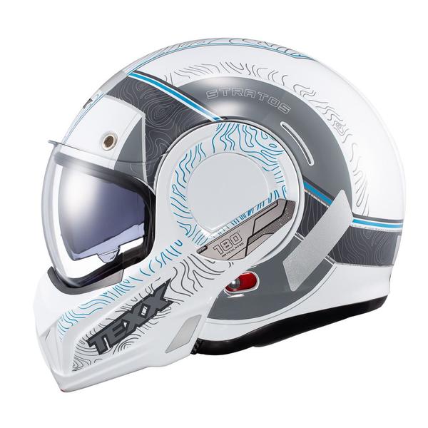 Imagem de Capacete Texx Esc Stratos  180 Topographic Branco Azul 58 F016