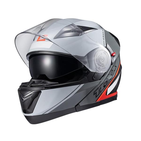 Imagem de Capacete Texx Escamot Gladiator V3 Makan Cinz Verm 58 F016