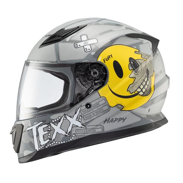 Imagem de Capacete Texx Fechado Hawk Fury Cinza Amare Verm 56