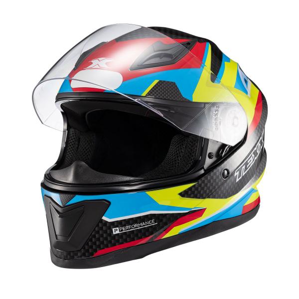 Imagem de Capacete Texx Fechado Hawk Ride Azul Verd Verm Pret 58