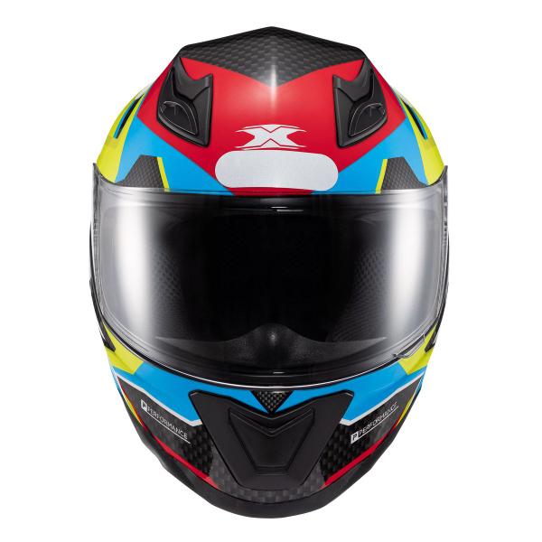 Imagem de Capacete Texx Fechado Hawk Ride Azul Verd Verm Pret 60