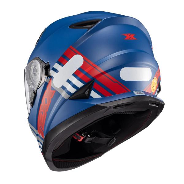 Imagem de Capacete Texx Fechado Wing Grid Azul Verm Branc 60 F016