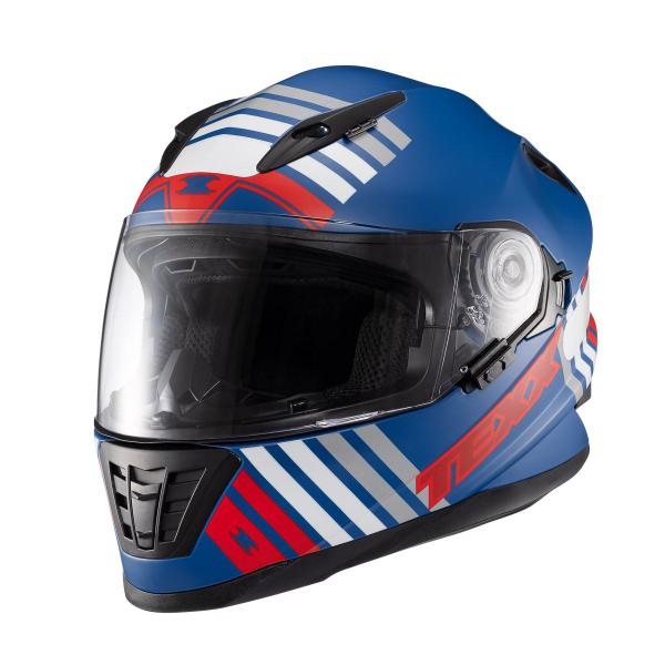 Imagem de Capacete Texx Fechado Wing Grid Azul Verm Branc 60