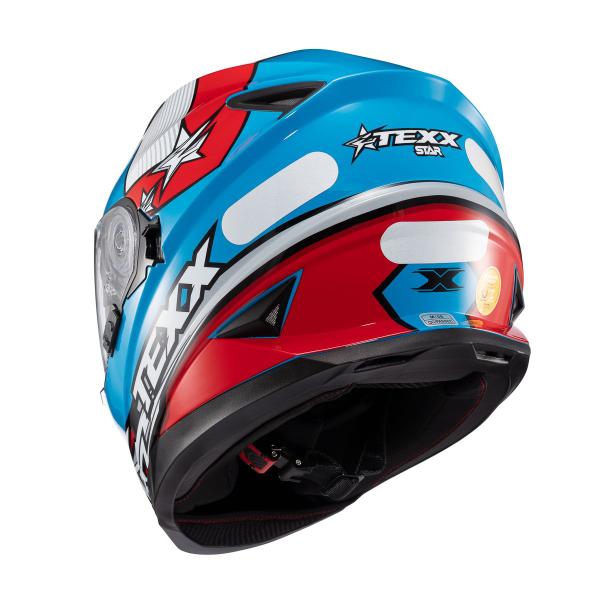 Imagem de Capacete Texx Fechado Wing Superstar Azul Verm Branc 58