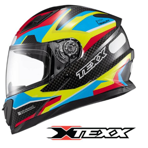 Imagem de Capacete texx hawk ride azul verde vermelho preto