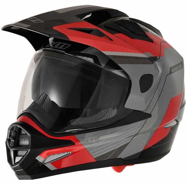 Imagem de Capacete X11 Crossover Adventure Cinza/Vermelho Brilho