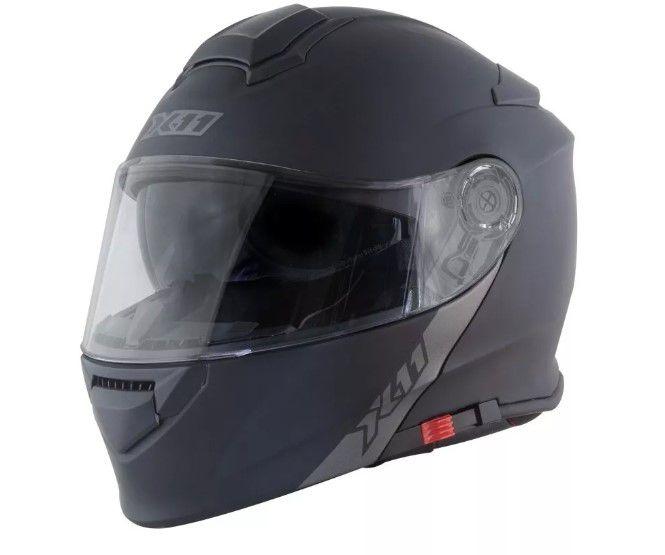 Imagem de Capacete X11 Escamoteável Turner Oculos Robocop Preto Fosco