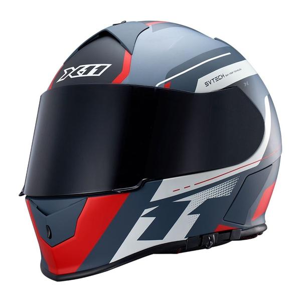 Imagem de Capacete X11 Revo Pro Eleven Cinza/Vermelho Fosco