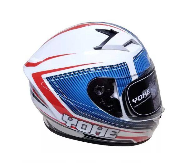 Imagem de Capacete Yohe Moto New Blade Point Fechado Azul Branco Tamanho 62